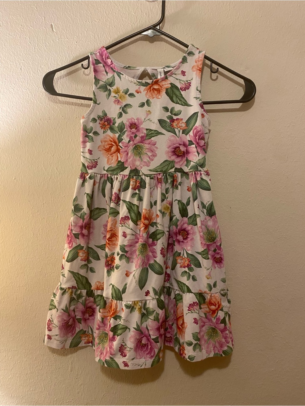 Girl’s Janie And Jack Dahlia Floral Open Back Dress Sz5